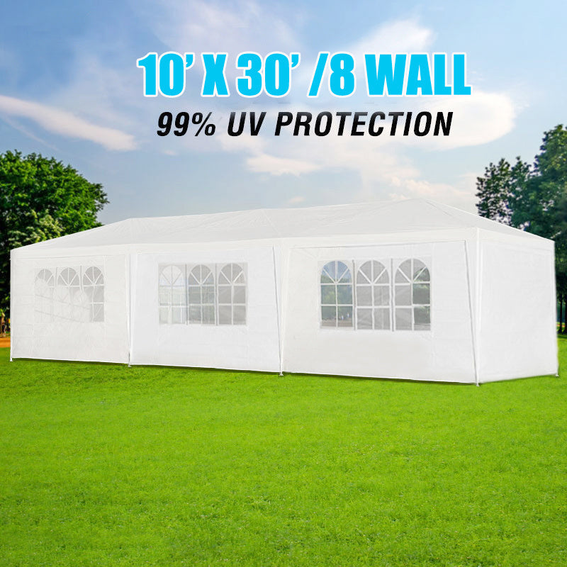 10x30&#039; Wedding Party Canopy Tent Outdoor Gazebo with 8 Removable Sidewalls