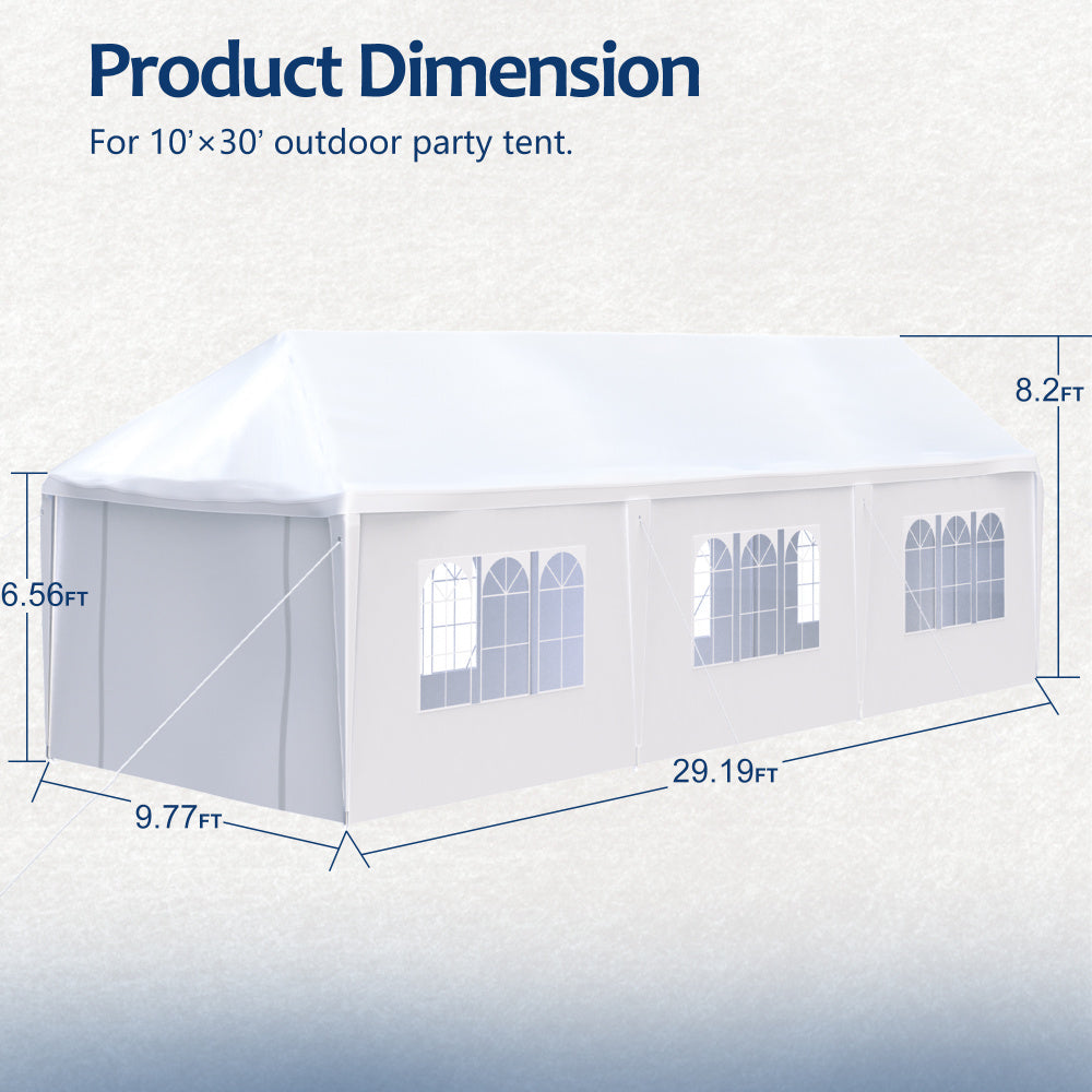 10x30&#039; Wedding Party Canopy Tent Outdoor Gazebo with 8 Removable Sidewalls