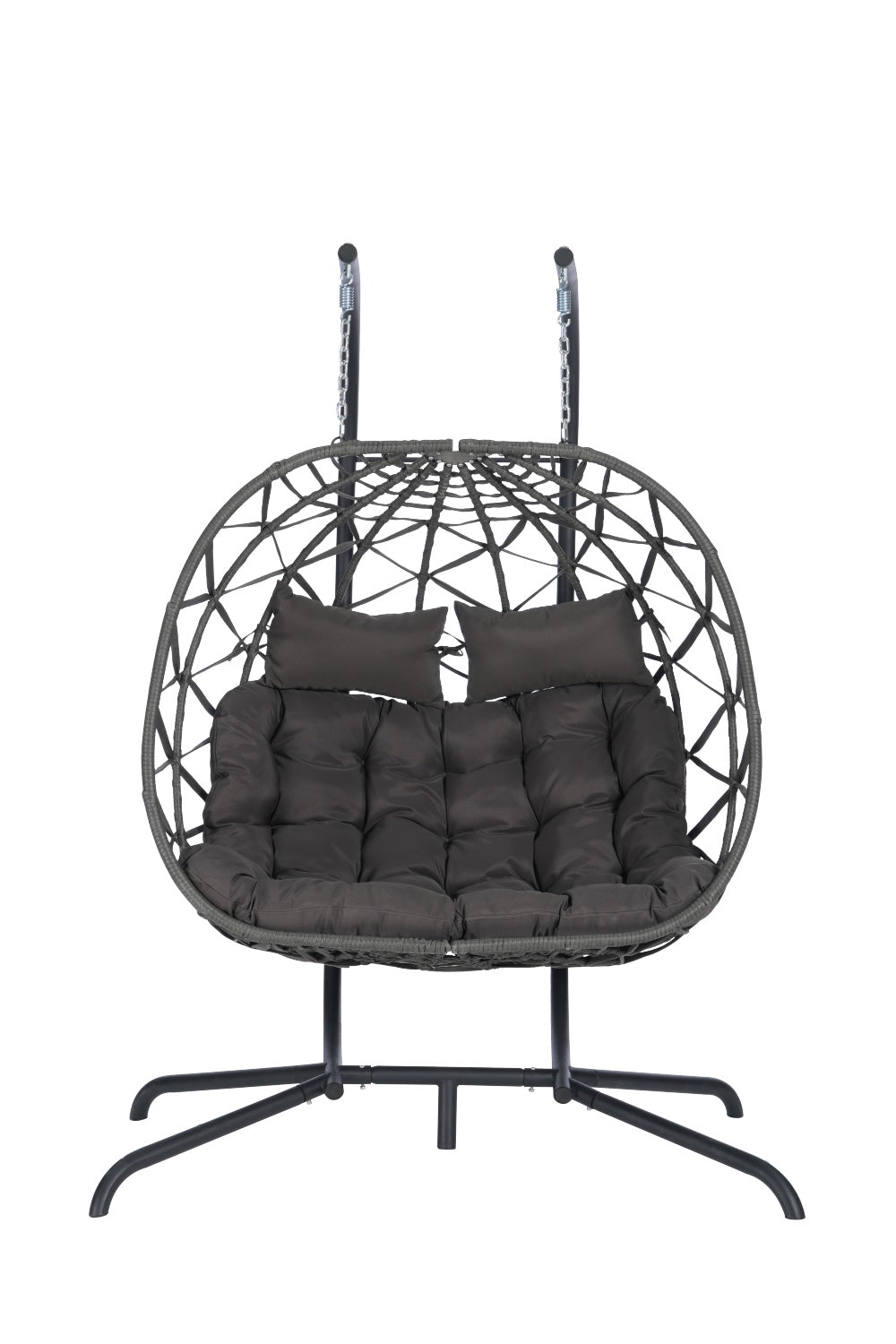 2 Person Outdoor Rattan Hanging Chair Patio Wicker Egg Chair