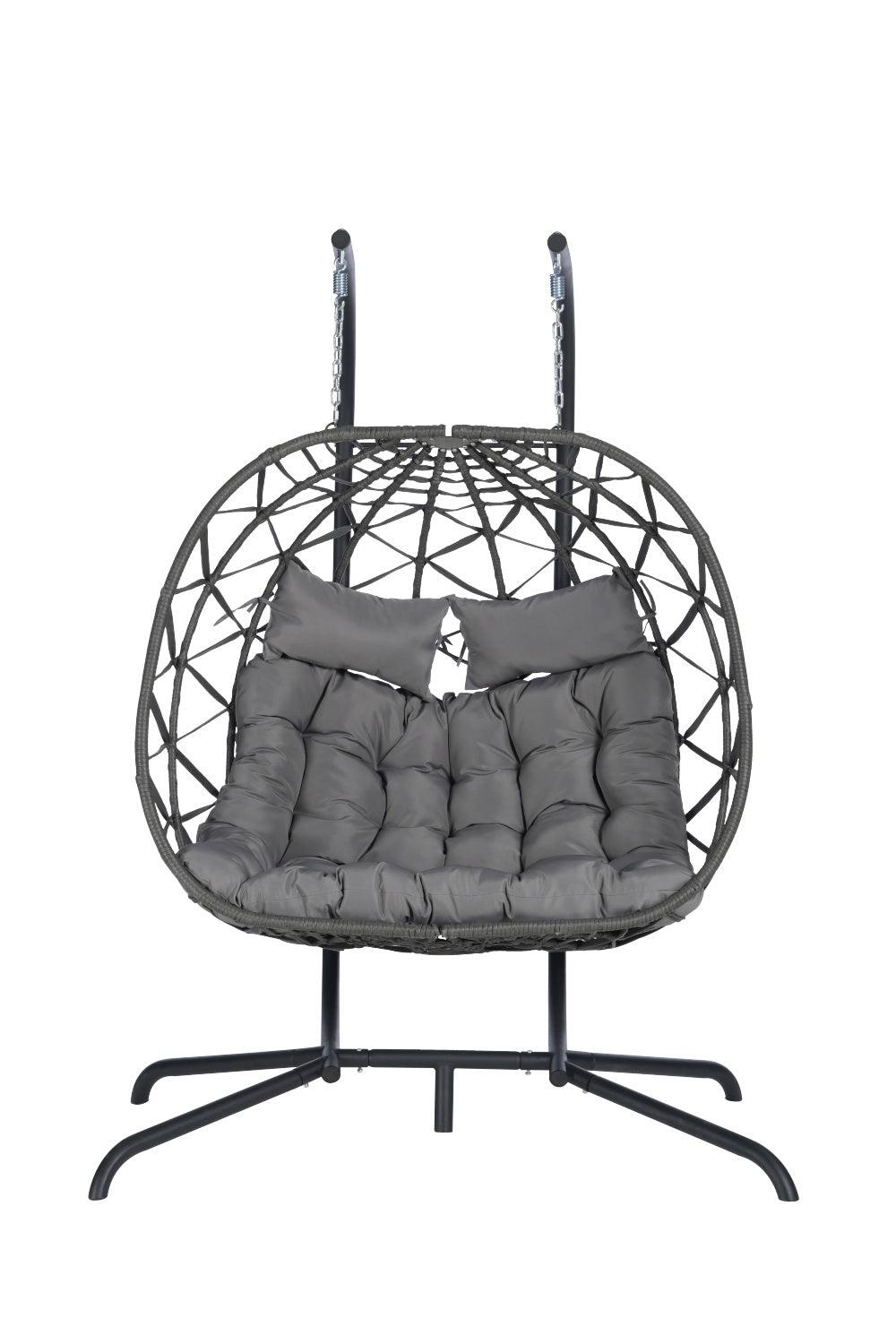 2 Person Outdoor Rattan Hanging Chair Patio Wicker Egg Chair