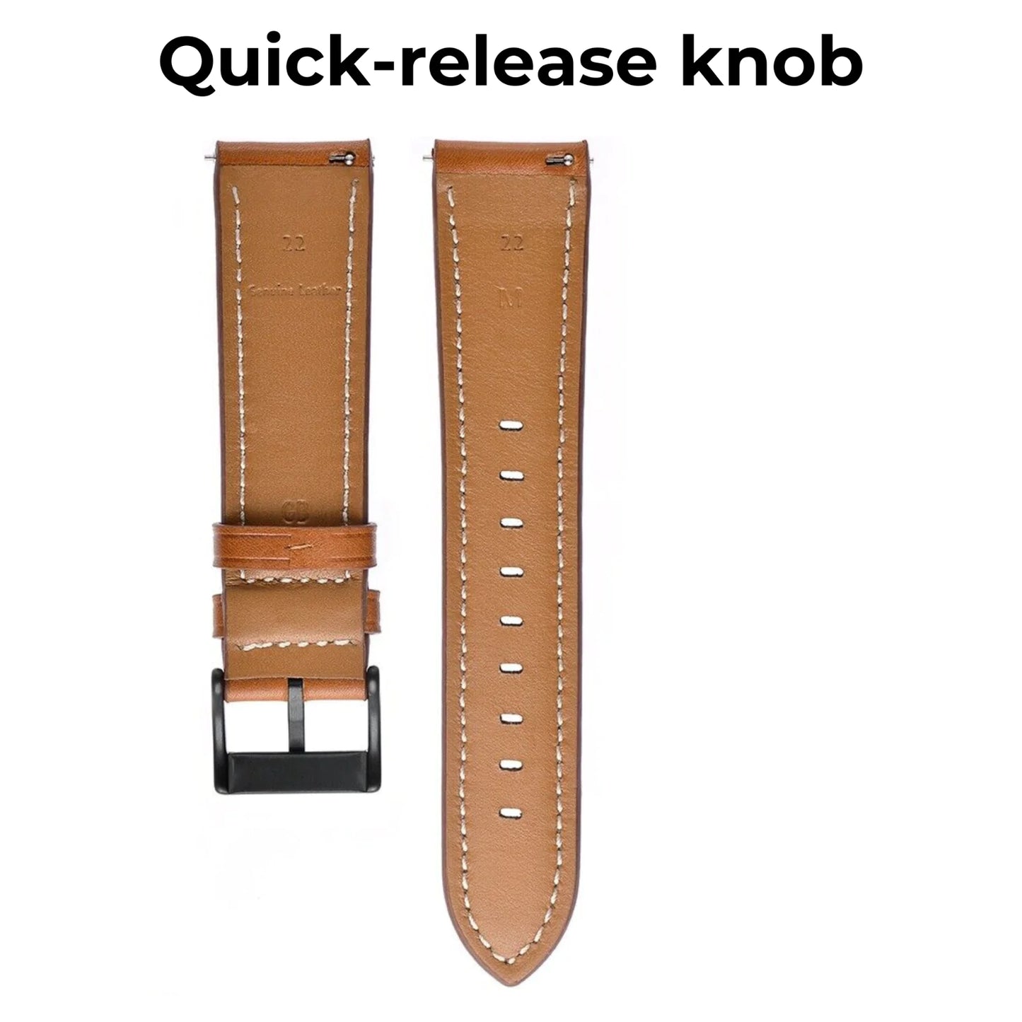 18mm 20mm 22mm Classic Genuine Leather Watch Band Strap Quick Release Wristband